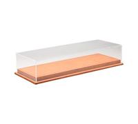 Folpus Vitrina de acrílico para Coches de Juguete a Escala 1/64, con Base de Piel sintética, Ideal para coleccionistas y Organizador de Regalos, MarrÓn