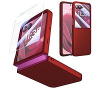 Foluu - Carcasa para Motorola Razr 60 Ultra 2025 con protector de pantalla integrado en la parte delantera Slim Matte PC Cover para Motorola Razr 60 Ultra 2025 (rojo oscuro)