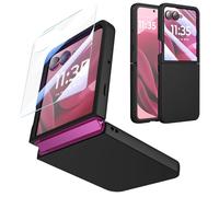 Foluu - Carcasa para Motorola Razr 60 Ultra 2025 con protector de pantalla integrado en la parte delantera Slim Matte PC Cover para Motorola Razr 60 Ultra 2025 (Negro)