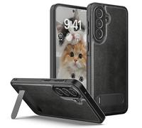 Foluu Funda de piel sintética para Samsung Galaxy A37 5G, soporte invisible giratorio de 360° integrado, piel sintética + carcasa rígida de policarbonato, funda protectora delgada para Galaxy A37 5G