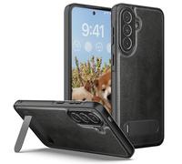 Foluu Funda de piel sintética para Samsung Galaxy A57 5G, soporte invisible giratorio de 360° integrado, piel sintética + carcasa rígida de policarbonato, funda protectora delgada para Galaxy A57 5G