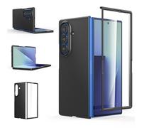 Foluu Funda para Samsung Galaxy Z Fold7 con protector frontal integrado, funda protectora de policarbonato mate ultrafina 5G 2025 (negro)