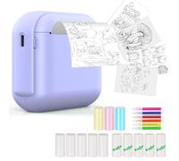 Foluu Mini impresora térmica Bluetooth, portátil, sin tinta, para manualidades, bocetos, listas, notas, diarios, recibos, máquina de impresión instantánea (morado)