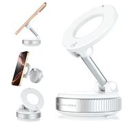 Foluu Soporte magnético mejorado para teléfono, rotación de 360°, ajustable y plegable, absorción al vacío, soporte de teléfono de coche de bajo ruido para iPhone y Android para