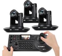 FoMaKo Cámara PTZ 4K 20X HDMI con NDI y AI de seguimiento automático PTZ, para eventos de conferencias educativas de culto a la iglesia, certificado NDI 6 y NDI HX3 (K20UHx3+KC608 Pro) BK20UH3
