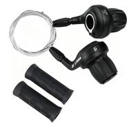 FOMAS Cambio de bicicleta de 3 x 6/7 velocidades con ventana de velocidad para manillar de bicicleta de montaña de 22,2 mm