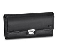 FOMAX Kellner - Cartera de piel de napa de alta calidad, gran cartera de camarero, protección RFID, monedero profesional para taxi gastronómico, color negro