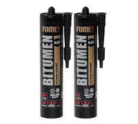 FOME FLEX Sellador Bituminoso - Sella Filtraciones en Tejados y Canalones en Húmedo o Seco - Soporta de -50°C a +90°C - Se Adhiere a Betún, Cemento, Madera y Metal - 2 x 310 ml