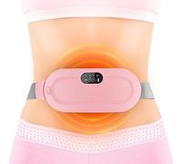 Fomey Almohadilla térmica menstrual, almohadilla térmica eléctrica para aliviar el dolor de período, 3 niveles de calor y masaje para mujeres y niñas, rosa