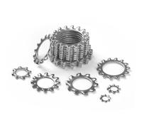 FOMGIIN Arandelas de Bloqueo Dentadas Externo M4 x 8mm, 30 Piezas Arandelas de Seguridad de Velocidad Rápida de Acero Inoxidable 304, Arandela de Resorte de Onda Bloqueo