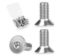 FOMGIIN Tornillos avellanados hexagonales M8x20mm, 20 Piezas Hexagonal Avellanado, DIN 7991 / ISO 10642 Cabeza Plana Tornillo de Acero Inoxidable 304 Para El Hogar de Bricolaje Edificio, A2 V2A