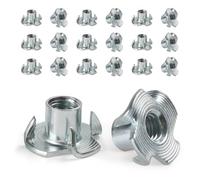 FOMGIIN Tuerca en T de 4 Puntas M8 X 11 mm, 20 Pieza Tuerca de Cuatro Puntos, Tuercas de Accionamiento, T Tuerca de Acero Carbono, Adecuado para Muebles de Madera, Construcción, Embutir Madera