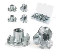 FOMGIIN Tuerca en T de 4 Puntas M8 X 11 mm, 50 Pieza Tuerca de Cuatro Puntos, Tuercas de Accionamiento, T Tuerca de Acero Carbono, Adecuado para Muebles de Madera, Construcción, Embutir Madera