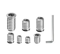 FOMGIIN Tuercas Roscadas Hexagonales Insertos de Madera M8x20mm, 10 Piezas Tuerca Hexagonal, Tuerca de Inserción Cabeza Plana, Tuercas de Insertar Roscados Hexagonal Remaches para Muebles de Madera