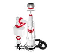 Fominaya 0129552231 Mecanismo Completo Tyfon15 3G Universal con Pulsador, Toma de Agua Superior Lateral Grifo Vertical Extensible Fenyx, Negro, Estandar