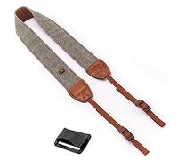 Fomito - Correa de hombro para cámaras réflex Nikon, Canon, Sony, Pentax, diseño clásico estilo vintage con tela blanca y marrón