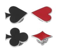 FOMIYES 1 Juego Broche De Póquer Pin De Solapa De Ases Pin De Solapa De La Reina Elegante Alfiler De Esmalte Espadas Y Pasador De Mochila Broche De Ropa Creativa Aleación De Zinc 4 Piezas