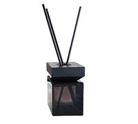 FOMIYES 1 juego de botellas difusor de vidrio para el hogar, botella difusora de aroma vacía, sin fuego, botella de aromaterapia con tapa cuadrada de madera y varillas difusoras (100 ml)