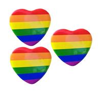 FOMIYES 1 juego Insignia De Corazón Arcoíris Broche Lésbico Broches De Corazón Arcoíris Para Damas Joyería De Orgullo Para Mujeres Broches De Corazón Arcoíris Gay 3 piezas