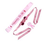 FOMIYES 1 Juego Mamá y Papá Serán Fajín Para Shower Cinturón De Flores Para Shower Mamá Para Ser Faja Papá Para Ser Alfiler Rosa Cinta De Poliéster