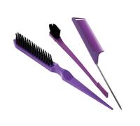 FOMIYES 1 Juego Peine Ventilado Cepillo De Pelo Suministro De Peluquería Cera Teñir Kit De Tinte Para El Cabello Respiradero Curling Anillos Cepillo De Burlas Fácil Púrpura Abdominales