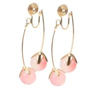 FOMIYES 1 Par clip de las mujeres en los pendientes Joyería de fiesta oro pequeño Joyas para las orejas que no perforan pendientes con clip arete Aleación de zinc rosa