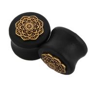 FOMIYES 1 Par Expansión de hongos óseos tapones para el túnel del oído calibres para orejas adornos para las orejas accesorios para clips de oreja perchas Madera Coffee