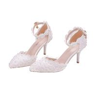 FOMIYES 1 Par Novia Encaje para Formales de Punta Color para Novias