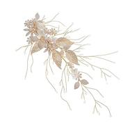 FOMIYES 1 Pc Presilla Lateral Peine De Oro Accesorios Para El Cabello De Novia De Oro Tocado De Seda Boda Para Novia Pelo De Novia Joyería Nupcial Peineta De Boda Golden Aleación