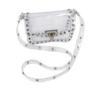 FOMIYES 1 Pieza Bolso de Hombro Transparente para Mujer con Remaches Bandolera de Jelly Crossbody para Teléfono Móvil para Ocasiones Casual y Versátiles
