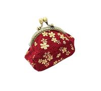 FOMIYES 1 Pieza Monedero de Flor de Cerezo pequeño Monedero Antiguo Almacenamiento de Bolsos de Moda para Chicas Carteras de Mujer Bolso de Flor de Cerezo Bolsos de Monedas Metal Rojo