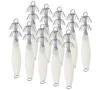 FOMIYES 10 Anzuelos Luminosos para Pesca Nocturna de Calamares y Pulpos Señuelos Que Brillan Oscuridad Resistentes a Agua Salada Diseño Multianzuelo para Pesca en Alta Mar