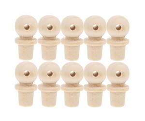 FOMIYES 10 Piezas de Tapones de Corcho Calabaza Medianos, Sellador de Botellas de Madera Natural, Tiradores de Cajón para Bricolaje, Accesorios para Botellas Cierre Hermético,