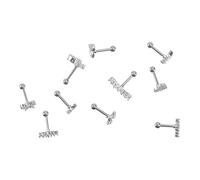 FOMIYES 10 Piezas Joyería de uñas de huesos de la oreja earrings para joyería piercing del cuerpo clavos del hueso del oído Pendientes de circonía joyas perforantes Acero inoxidable Plata