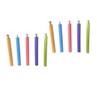 FOMIYES 10 Piezas Juguetes Conure Juguetes para periquitos tamaño Perca Puesto de Loros Varillas de molienda de Garra de pájaro escarchado Puesto de Juego Rejilla para pájaros De Madera