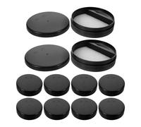 FOMIYES 10 Piezas Tintero Tradicional Chino Redondo de Plástico para Caligrafía con Bandeja y Tapa, Diseño Cómodo y Peso para Practicar Pintura en Escritorio o Estudio