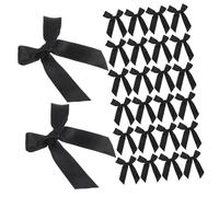 FOMIYES 100 Piezas Lazo Hecho a Mano Miniatura Lazo para Cabello Lazos Pequeños De Cinta para Manualidades Decoración De Pasteles Adorno para Pastel Mini Negros