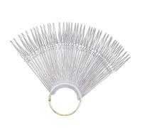 FOMIYES 100piezas Paleta de Uñas Forma de Abanico para Practicar Manicura Tarjetas de Exhibición de Uñas Transparentes Consejos para Practicar Salones de Belleza