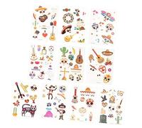 FOMIYES 10hojas Pegatinas Luminosas Tatuajes Temporales Decoración del Día de Muertos para Fiestas Tatuajes Faciales de Maquillaje