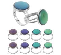 FOMIYES 10piezas Anillo de Humor Que Cambia de Color Anillo Térmico Ajustable para Mujer Diseño Vintage para Uso Diario o Eventos