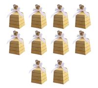 FOMIYES 10piezas Caja De Dulces De Boda Forma De Colmena Caja De Obsequio De Papel Lazo Para Fiestas De Shower y Cumpleaños Por Paquete