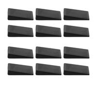 FOMIYES 12 Cuñas Niveladoras de Plástico Negro para Muebles, Grandes, Apilables y Antideslizantes, Niveladores para Patas de Mesa, Sofá y Armario, Protección para Pisos Irregulares