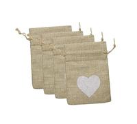 FOMIYES 12 Piezas Bolsa De Dulces De Tela Imitación Lino Estampado De Corazones Bolsa Cordón Para Guardar Cosas Para Bodas Celebraciones y Fiestas Para Dulces Para Joyas