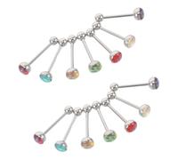 FOMIYES 14 Piezas Piercings Metálicos Tipo Mancuerna para Piercings Tipo Barra Bola para Hombre y Mujer Color Azul Verde de Sirena