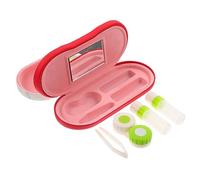 FOMIYES 1juego Estuche De Gafas Doble Capa Caja De Almacenamiento para Lentes De Contacto y Gafas Compacto y Portátil para y Actividades Material PU Duradero y Rojo