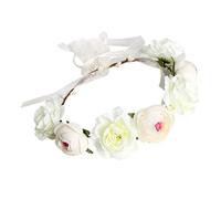 FOMIYES 1pieza Diadema Floral Bohemia Para Novia y Dama De Honor Accesorio De Fotografía De Boda Guirnalda De Blanca Para Fiestas y Eventos Para Celebraciones y Sesiones De Fotos