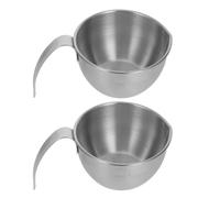 FOMIYES 2 boles para mezclar con asa, boquillas para verter y marcas de medición, taza medidora de acero inoxidable, bol para mezclar huevos, ideal para lavar, hornear y cocinar (200 ml).