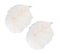 FOMIYES 2 Esponjas de Ducha Exfoliantes en Forma de Pétalos Color Beige con Cuerda Colgante, Material Pe, Reducen Consumo de Gel para Baño y Eliminan Aceite en Demasía