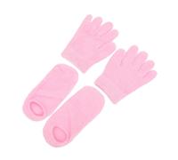 FOMIYES 2 Pares de Guantes y Calcetines Ciclo de Regeneración Nocturna Hidratantes Color Rosa en Material Sintético para Manos y Pies Secos