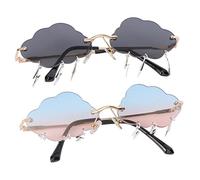 FOMIYES 2 Pares Gafas De Sol Retro Fiesta Gafas Funky Gafas De Nube Gafas De Festival Gafas De Disfraces Anteojos Sin Borde Anteojos Del Día De La Independencia Ordenador Personal